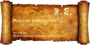 Musics Radiszló névjegykártya
